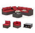 EROMMY 7-teiliges Terrassenmöbel-Set mit Kissen