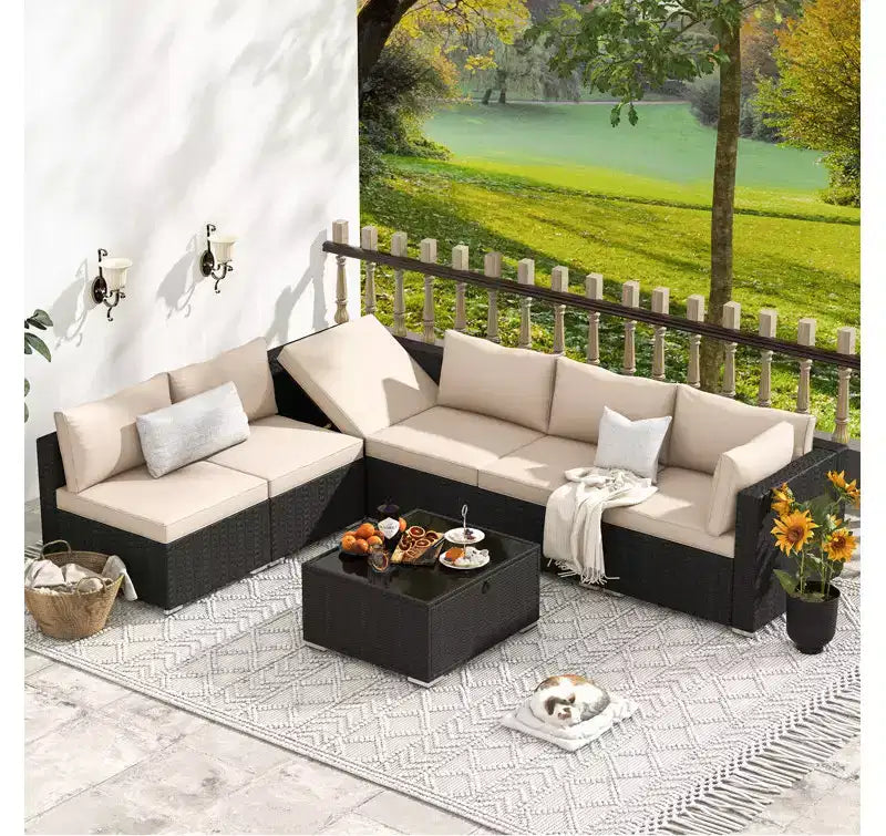 EROMMY 7 Pieces Outdoor Patio Set with Cushions