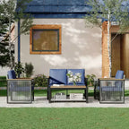 EROMMY 5-teiliges Outdoor-Sitzgruppe, moderne Gartenmöbel, Konversationssets mit Couchtisch