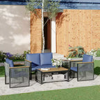 EROMMY 5 Pieces Patio Set Outdoor Furniture Sets Modern Chair Conversation Sets With Coffee Table