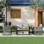 EROMMY 5-teiliges Outdoor-Sitzgruppe, moderne Gartenmöbel, Konversationssets mit Couchtisch