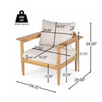 Christopher Knight Home Kate Patio Akazienholz Loungesessel- und Ottoman-Set mit wasserabweisenden Kissen