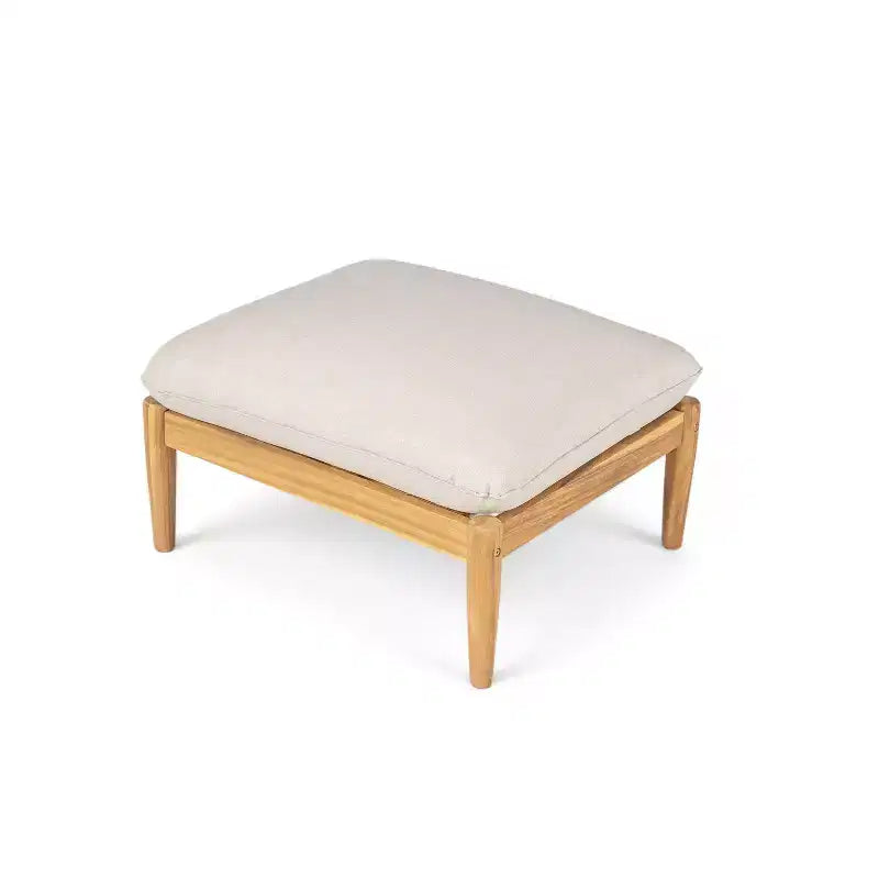 Christopher Knight Home Kate Patio Akazienholz Loungesessel- und Ottoman-Set mit wasserabweisenden Kissen