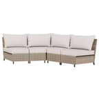 EAGLE PEAK Coastal Vista geschwungenes Outdoor-Geflechtsofa mit Kissen, Terrassenmöbel-Sets Outdoor-Schnittsofa für Gespräche auf der Terrasse