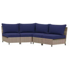 EAGLE PEAK Coastal Vista geschwungenes Outdoor-Geflechtsofa mit Kissen, Terrassenmöbel-Sets Outdoor-Schnittsofa für Gespräche auf der Terrasse