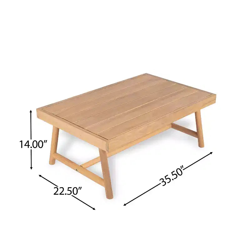 Christopher Knight Home Shane 3-teiliges rustikales Terrassen-Set aus Akazienholz mit Lamellendesign und Polsterung