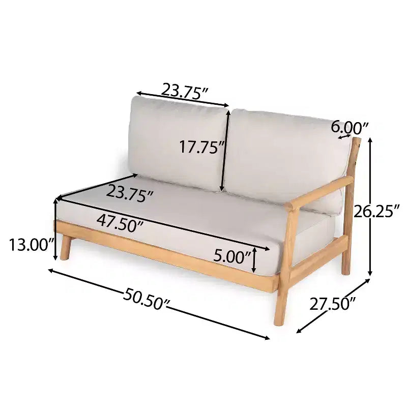 Christopher Knight Home Shane 3-teiliges rustikales Terrassen-Set aus Akazienholz mit Lamellendesign und Polsterung