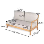 Christopher Knight Home Shane 3-teiliges rustikales Terrassen-Set aus Akazienholz mit Lamellendesign und Polsterung