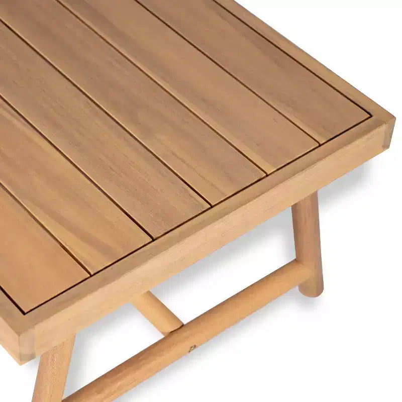 Christopher Knight Home Shane 3-teiliges rustikales Terrassen-Set aus Akazienholz mit Lamellendesign und Polsterung