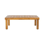 Christopher Knight Home Percy Patio Akazienholz L-förmiges, gepolstertes 5-Sitzer-Ecksofa-Set mit Couchtisch