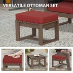 EAGLE PEAK 4-teiliges Möbelset aus natürlichem Zedernholz, Outdoor Patio Echtholz kleines Balkon-Sitzgruppen-Set mit Hockern