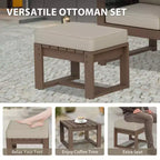 EAGLE PEAK 4-teiliges Möbelset aus natürlichem Zedernholz, Outdoor Patio Echtholz kleines Balkon-Sitzgruppen-Set mit Hockern