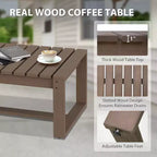 EAGLE PEAK 4-teiliges Terrassenmöbel-Set aus natürlichem Zedernholz, Outdoor-Sitzgruppe mit Couchtisch