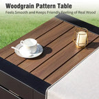 Captiva Designs Outdoor Patio Modulares Ecksofa Konversationsset mit tiefen Kissen und Holztisch