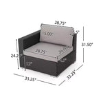 Christopher Knight Home Santa Rosa Outdoor Loungeset aus Polyrattan mit 4 Sitzplätzen und Kissen