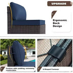 ALAULM 13-teiliges Gartenmöbel-Set, Lounge-Set aus Polyrattan für den Außenbereich, Sofa-Eckgruppe