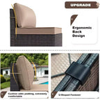 ALAULM 13-teiliges Gartenmöbel-Set, Lounge-Set aus Polyrattan für den Außenbereich, Sofa-Eckgruppe