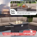 ALAULM 13-teiliges Gartenmöbel-Set, Lounge-Set aus Polyrattan für den Außenbereich, Sofa-Eckgruppe