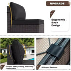 ALAULM 13-teiliges Gartenmöbel-Set, Lounge-Set aus Polyrattan für den Außenbereich, Sofa-Eckgruppe