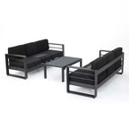 Christopher Knight Home Tiffany Outdoor Modernes 6-Sitzer-Sofaset mit Aluminiumrahmen und Couchtisch