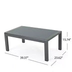 Christopher Knight Home Tiffany Outdoor Modernes 6-Sitzer-Sofaset mit Aluminiumrahmen und Couchtisch