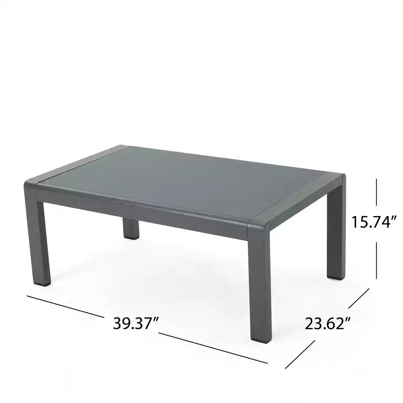 Christopher Knight Home Tiffany Outdoor Modernes 6-Sitzer-Sofaset mit Aluminiumrahmen und Couchtisch