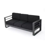 Christopher Knight Home Tiffany Outdoor Modernes 6-Sitzer-Sofaset mit Aluminiumrahmen und Couchtisch