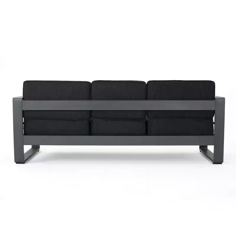 Christopher Knight Home Tiffany Outdoor Modernes 6-Sitzer-Sofaset mit Aluminiumrahmen und Couchtisch