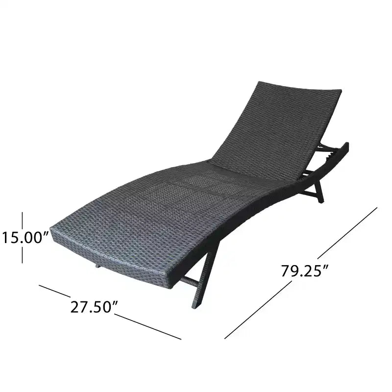 Christopher Knight Home Calvin 6-teiliges Loungeset für den Außenbereich aus Rattan und Eisen mit verstellbaren Chaiselongues und Klapptischen