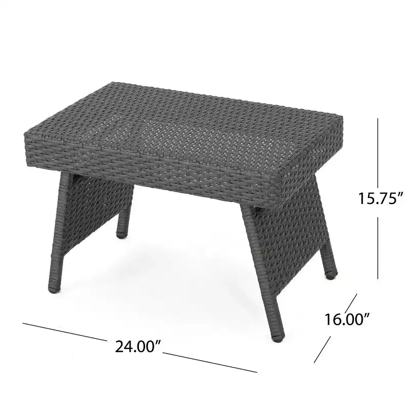 Christopher Knight Home Calvin 6-teiliges Loungeset für den Außenbereich aus Rattan und Eisen mit verstellbaren Chaiselongues und Klapptischen