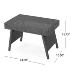 Christopher Knight Home Calvin 6-teiliges Loungeset für den Außenbereich aus Rattan und Eisen mit verstellbaren Chaiselongues und Klapptischen