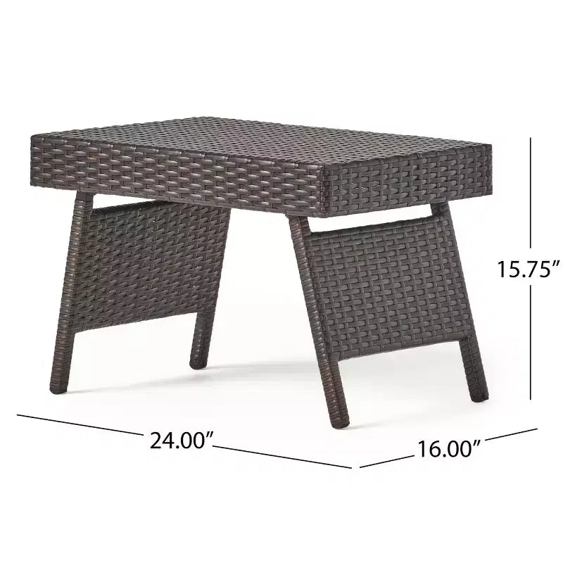Christopher Knight Home Calvin 6-teiliges Loungeset für den Außenbereich aus Rattan und Eisen mit verstellbaren Chaiselongues und Klapptischen
