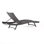 Christopher Knight Home Calvin 6-teiliges Loungeset für den Außenbereich aus Rattan und Eisen mit verstellbaren Chaiselongues und Klapptischen
