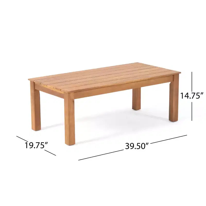 GDFStudio Avacyn Outdoor 4-Sitzer Chat-Set aus Akazienholz mit wasserabweisenden Kissen