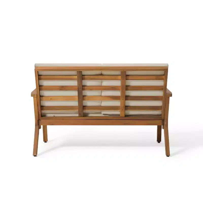 GDFStudio Avacyn Outdoor 4-Sitzer Chat-Set aus Akazienholz mit wasserabweisenden Kissen
