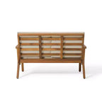 GDFStudio Avacyn Outdoor 4-Sitzer Chat-Set aus Akazienholz mit wasserabweisenden Kissen