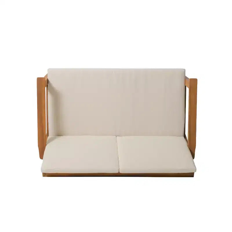GDFStudio Avacyn Outdoor 4-Sitzer Chat-Set aus Akazienholz mit wasserabweisenden Kissen