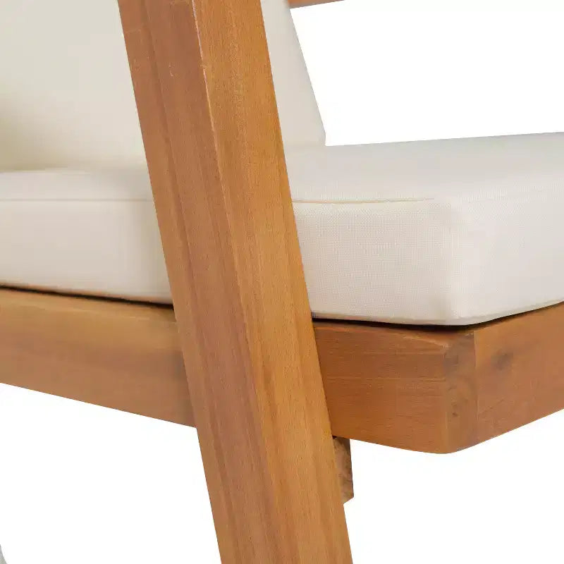 GDFStudio Avacyn Outdoor 4-Sitzer Chat-Set aus Akazienholz mit wasserabweisenden Kissen