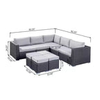 Christopher Knight Home Santa Rosa Outdoor 9-teiliges V-förmiges Rattan- und Aluminium-Ecksofa-Set mit Kissen