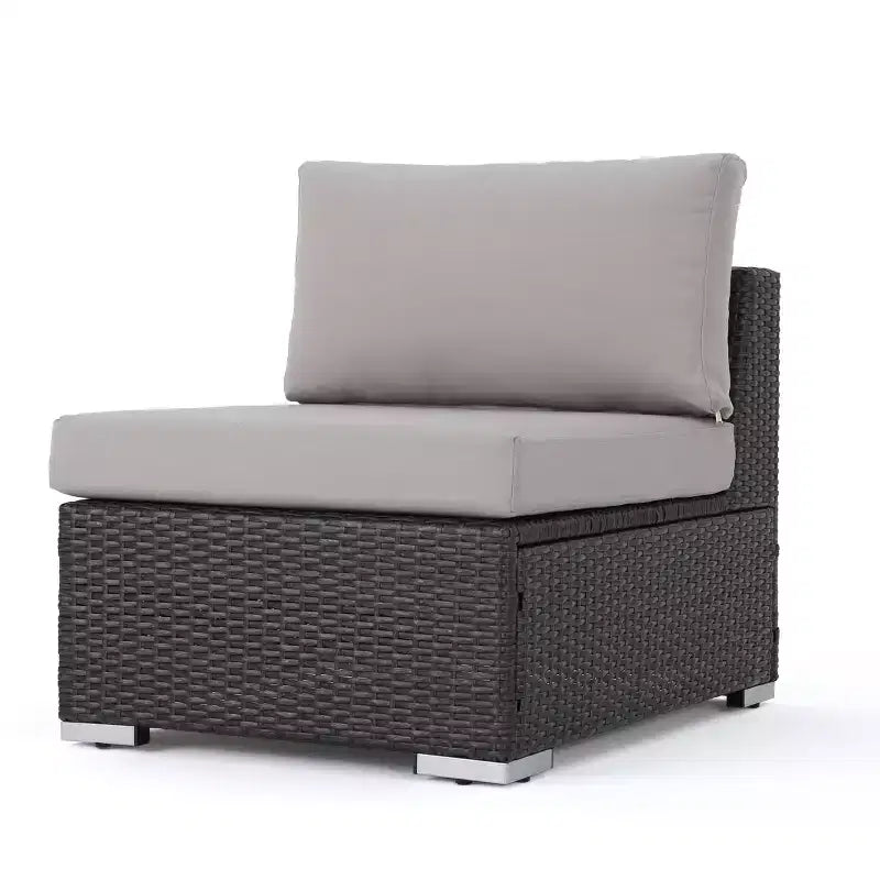 Christopher Knight Home Santa Rosa Outdoor 9-teiliges V-förmiges Rattan- und Aluminium-Ecksofa-Set mit Kissen