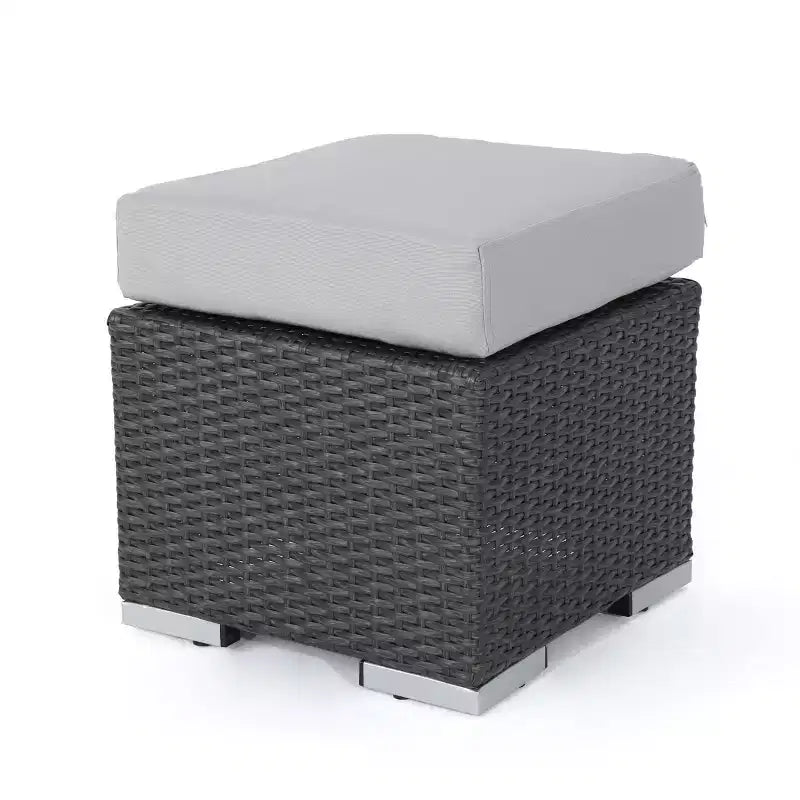 Christopher Knight Home Santa Rosa Outdoor 9-teiliges V-förmiges Rattan- und Aluminium-Ecksofa-Set mit Kissen