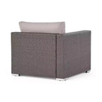Christopher Knight Home Santa Rosa Outdoor 9-teiliges V-förmiges Rattan- und Aluminium-Ecksofa-Set mit Kissen