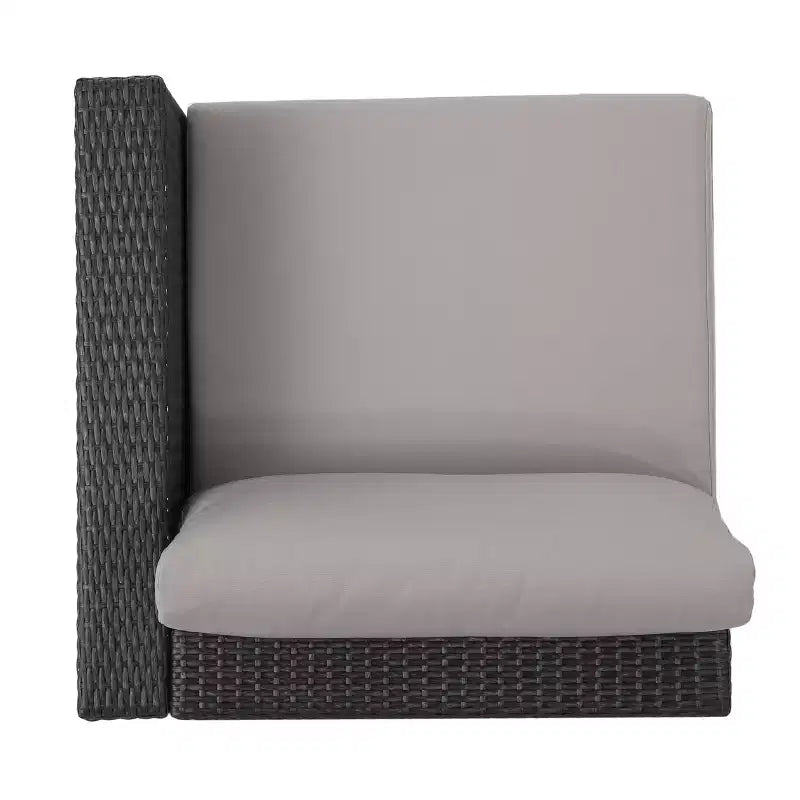 Christopher Knight Home Santa Rosa Outdoor 9-teiliges V-förmiges Rattan- und Aluminium-Ecksofa-Set mit Kissen