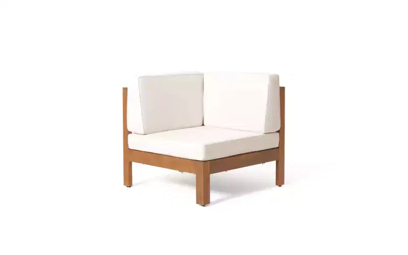 Christopher Knight Home Dominic 8-teiliges Outdoor U-förmiges Sektional-Sitzset aus Akazienholz mit Kissen
