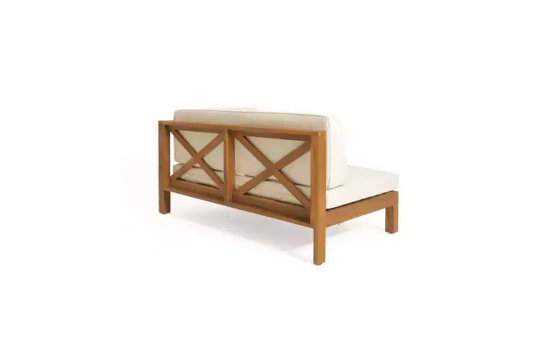 Christopher Knight Home Dominic 8-teiliges Outdoor U-förmiges Sektional-Sitzset aus Akazienholz mit Kissen
