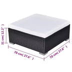 vidaXL Lounge-Set Schwarz