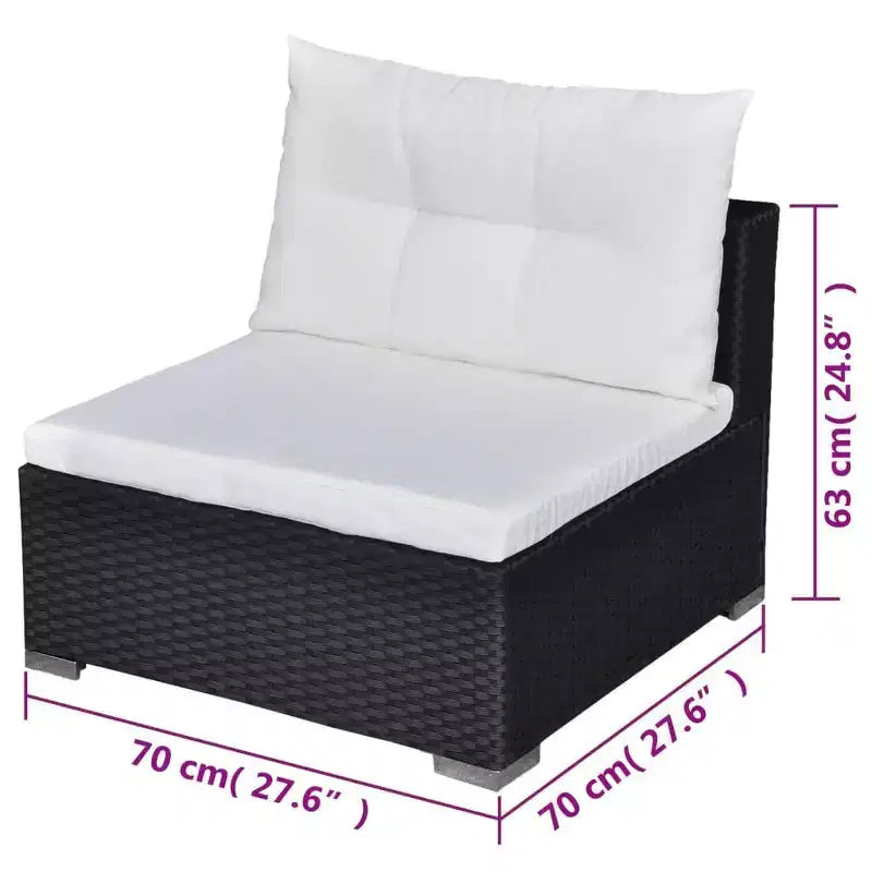 vidaXL Lounge-Set Schwarz