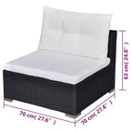 vidaXL Lounge-Set Schwarz
