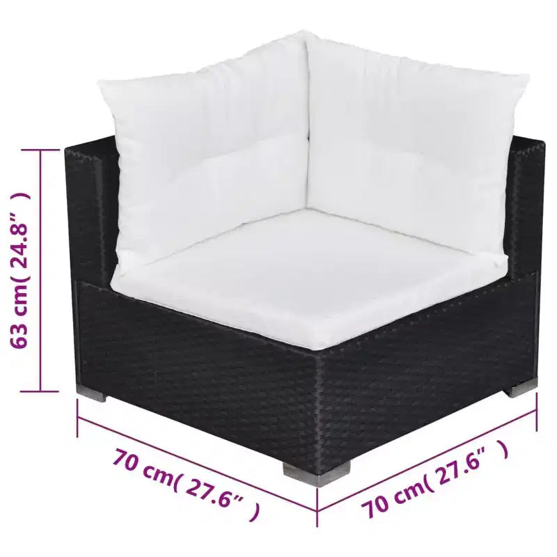 vidaXL Lounge-Set Schwarz