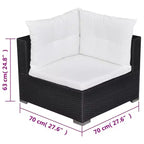vidaXL Lounge-Set Schwarz